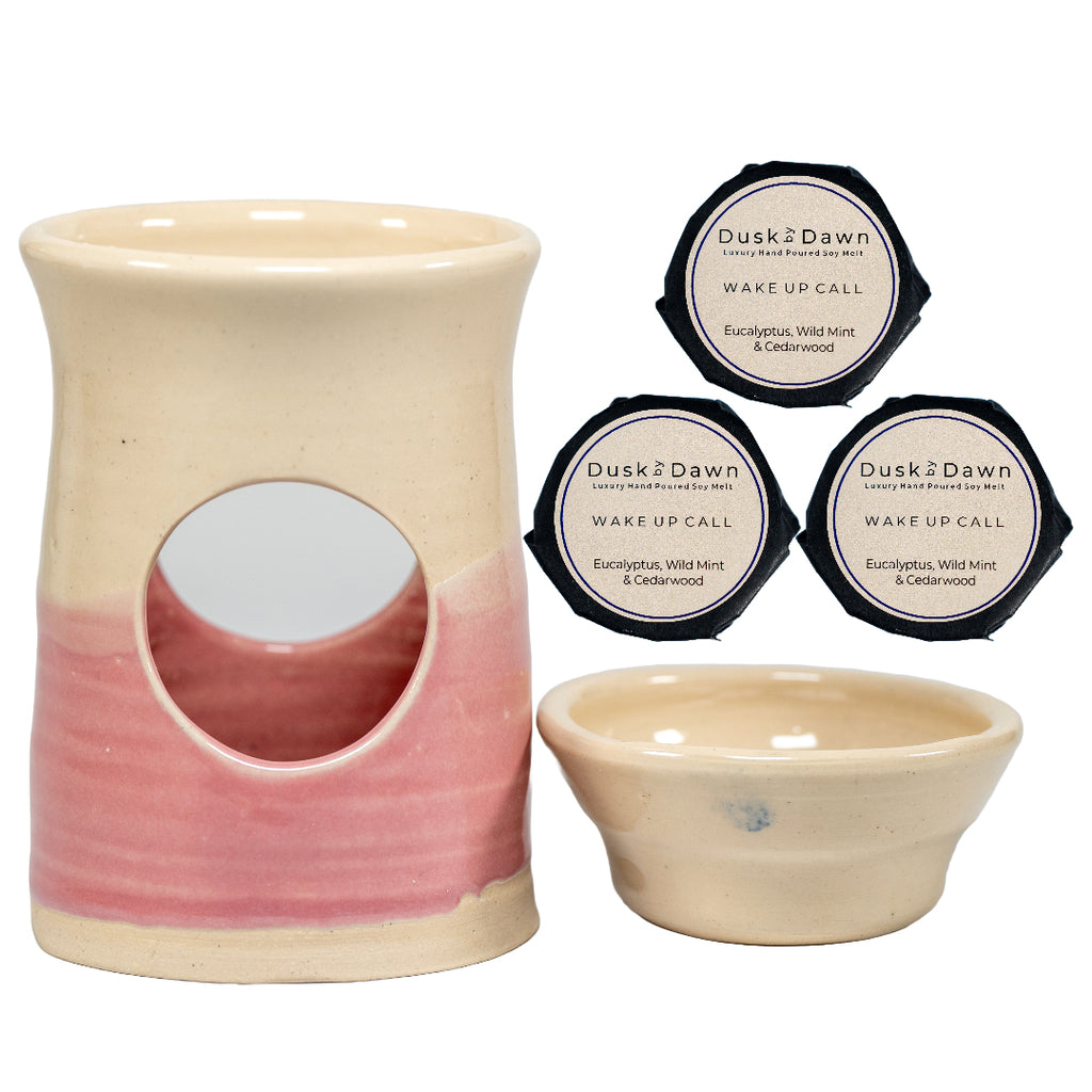 Pink Ceramic Wax Warmer with 3 Wax Melts