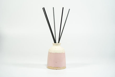Hand Made Ceramic Reed Diffuser Vessel - Baby Pink & Ivory - Dusk by Dawn