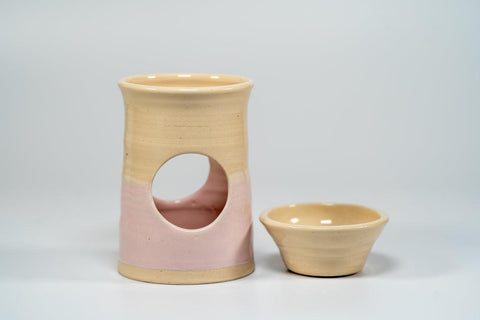 Hand Made Ceramic Wax Warmer - Baby Pink - Dusk by Dawn