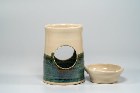 Hand Made Ceramic Wax Warmer - Green - Dusk by Dawn
