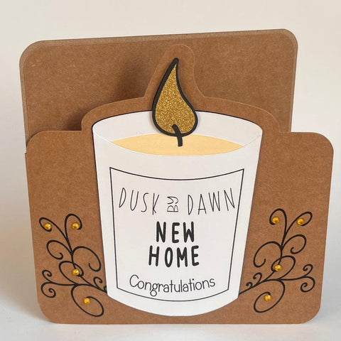 New Home Congratulations Card - Candle Theme - Dusk by Dawn