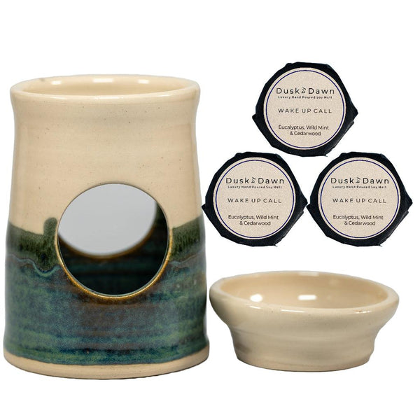 Green Ceramic Wax Warmer with 3 Wax Melts