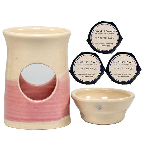 Pink Ceramic Wax Warmer with 3 Wax Melts